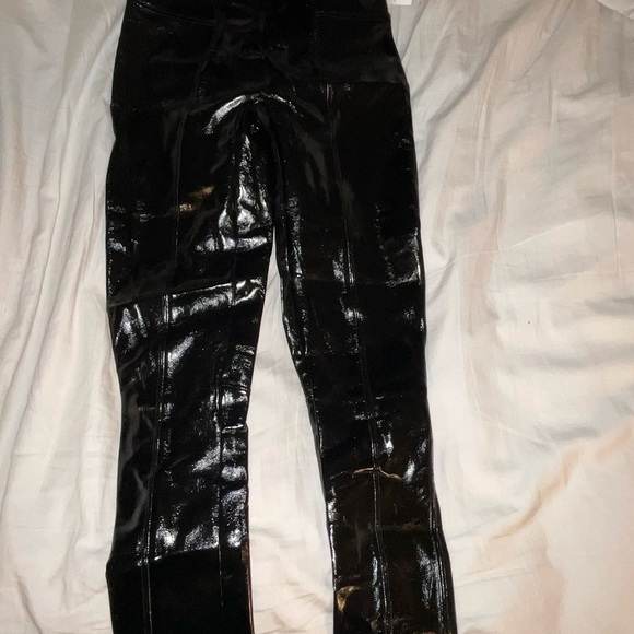 SPANX Faux Patent Leather Leggings Small Black NWT whimsygoth bikercore y2k - Picture 5 of 5